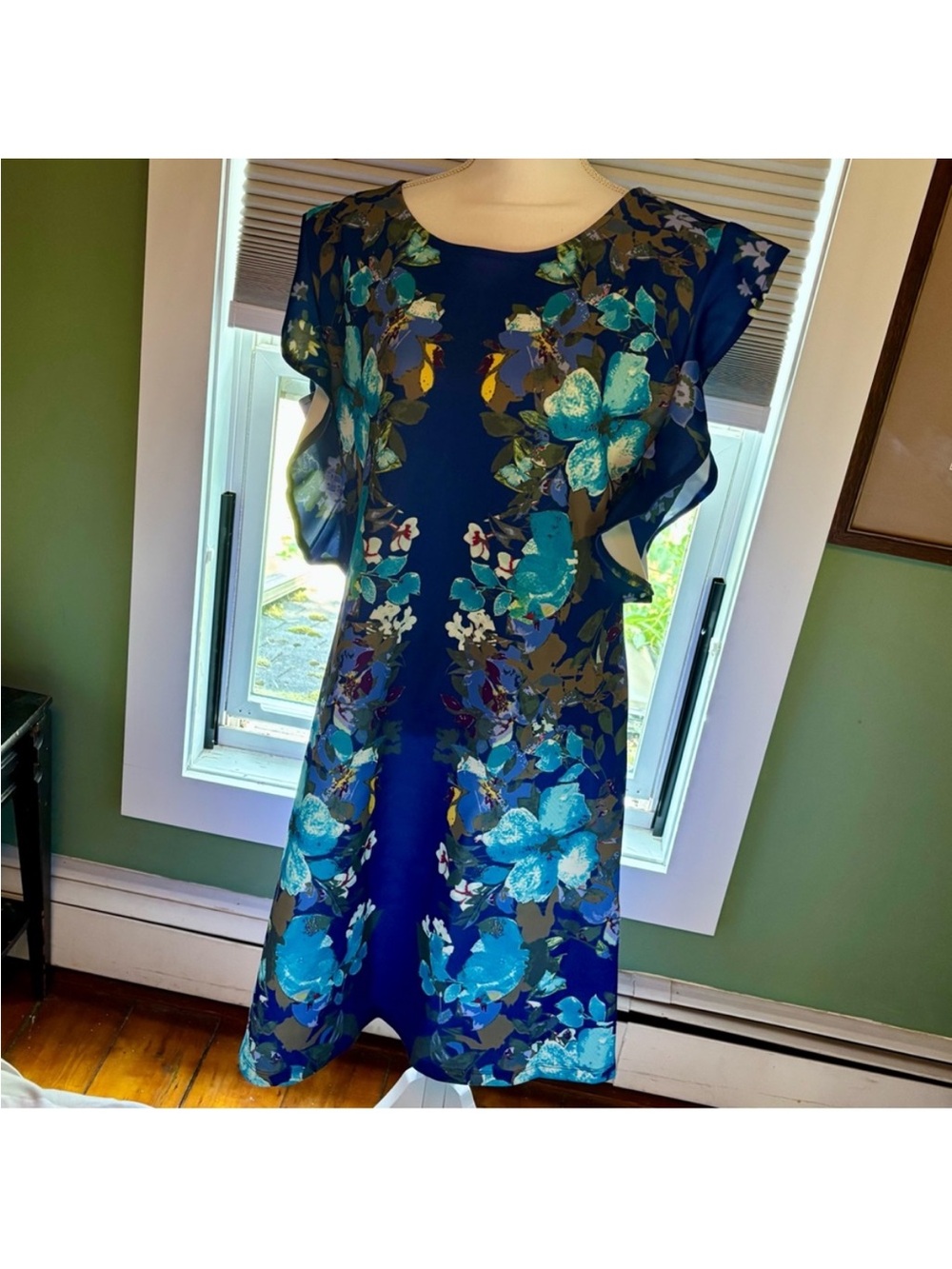 CLOSET CLEAR OUT! Marc Bouwer Unlimited Blue Floral Shift Dress XL